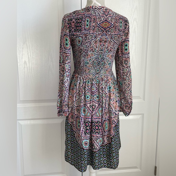 Anthropologie Maeve Dress Banet Smocked Button Bodice Long Sleeve Lined - Picture 4 of 11
